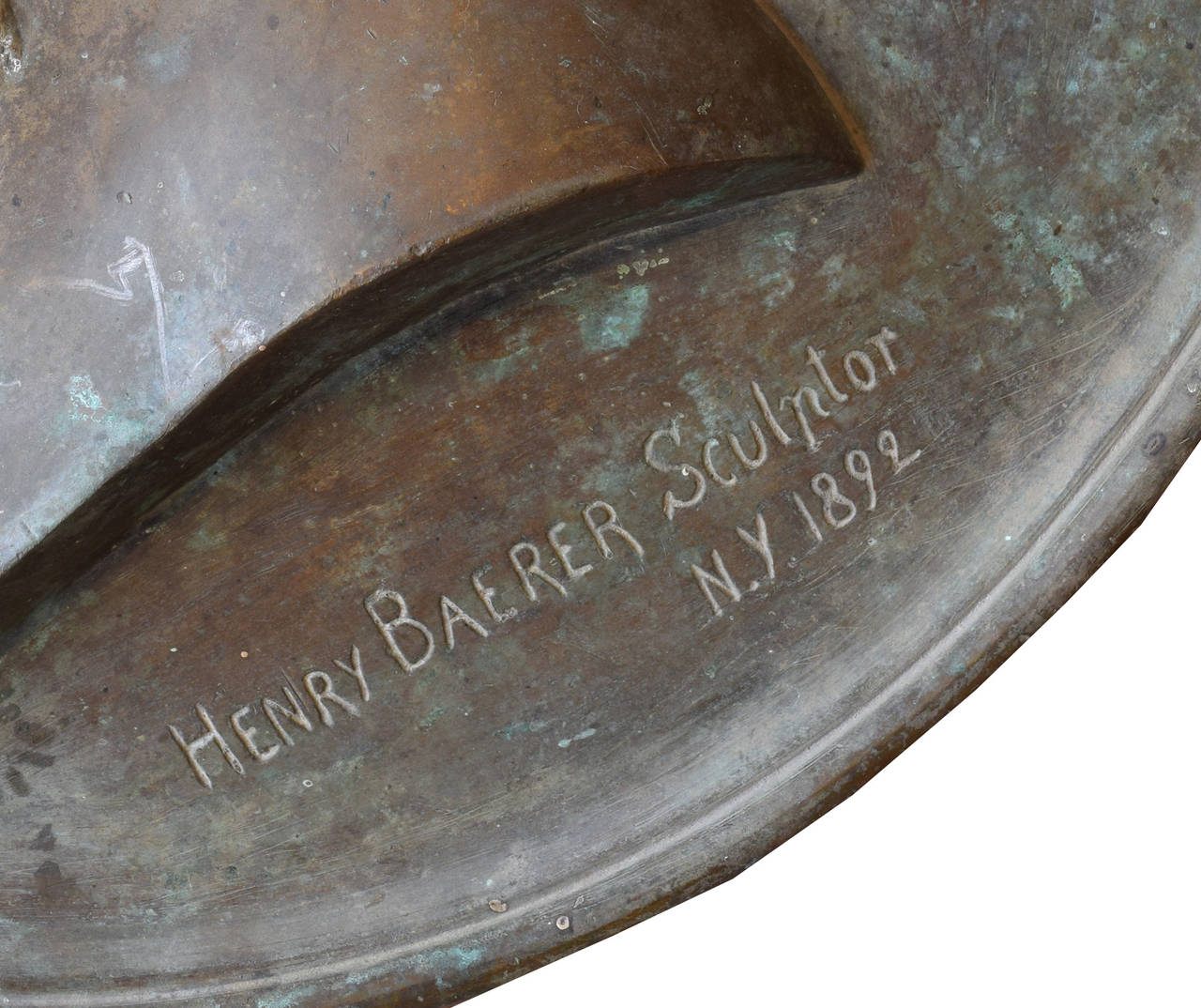 Bronze Portrait Plaque of Sculptor Henry Baerer For Sale at 1stDibs