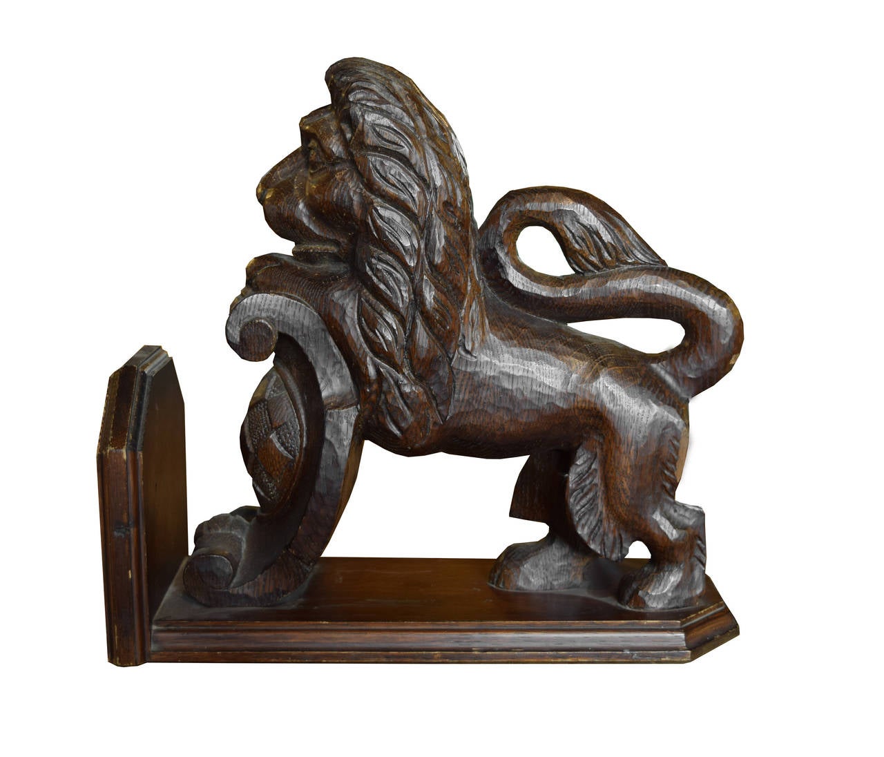 Argentine Pair of Carved Wood Lions