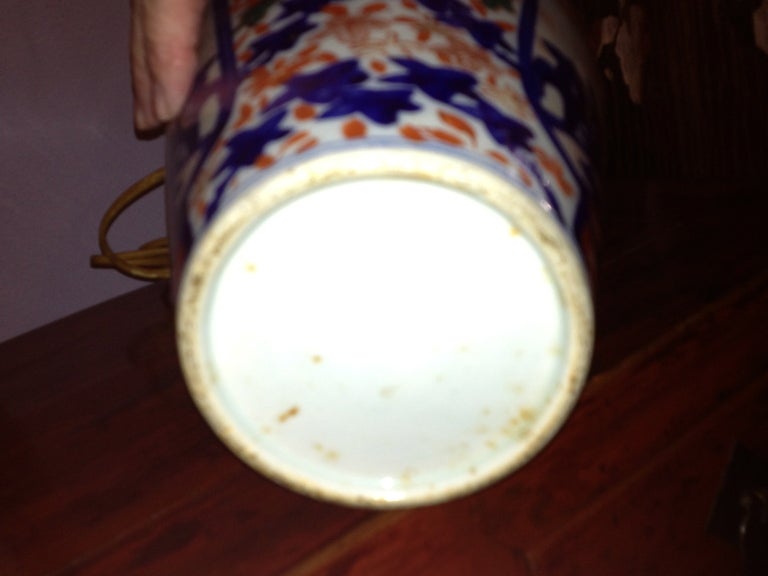 Pair of Japanese Mid 19th Century Imari Vases/Lamps 3