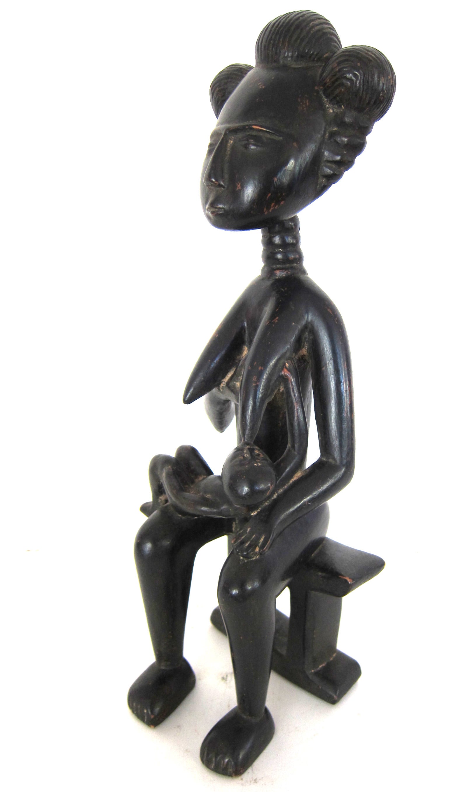 African Asanta Tribe Statue of Mother Feeding Child