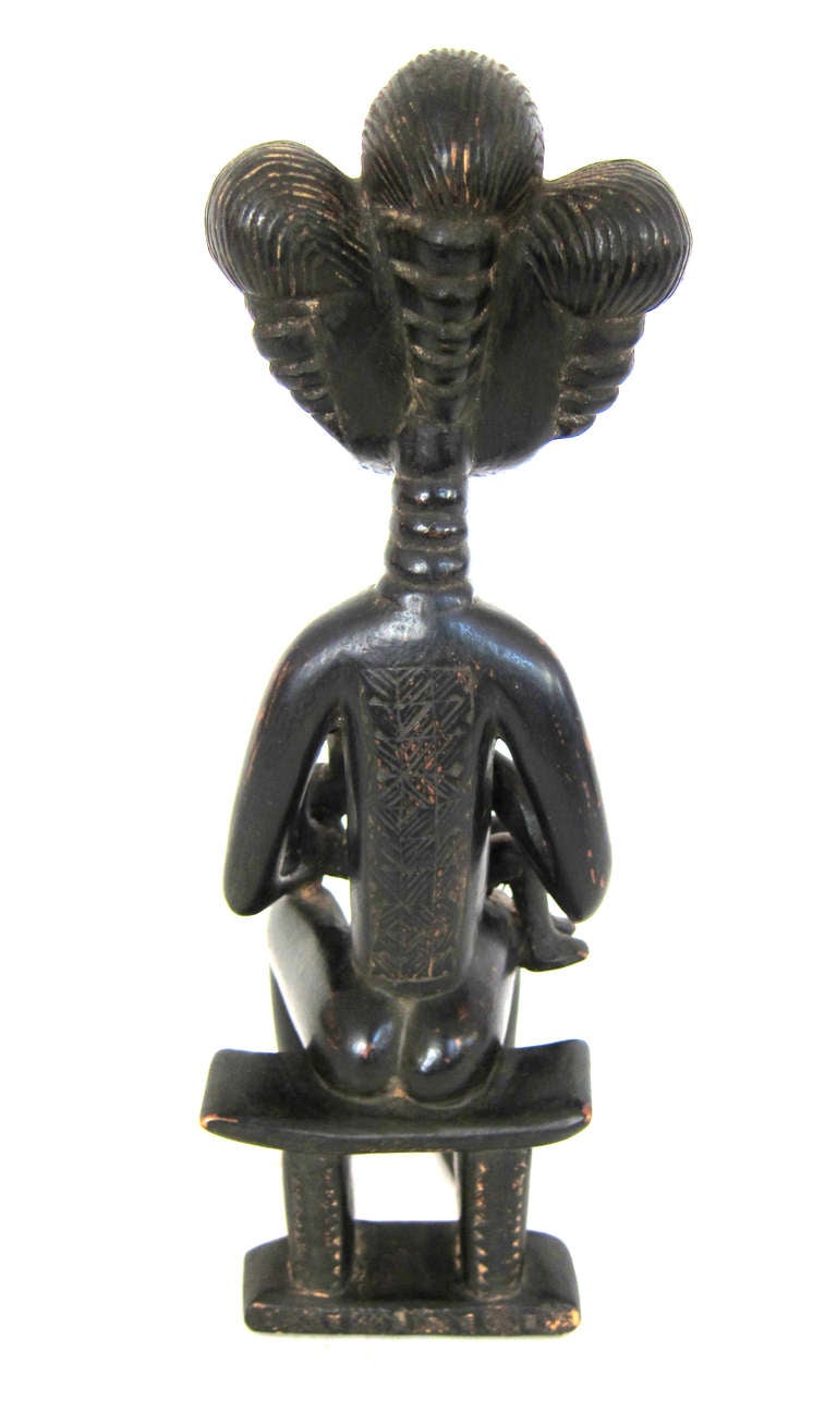 Central African African Asanta Tribe Statue of Mother Feeding Child