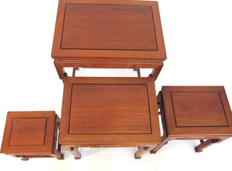 Set of Chinese Rosewood Stacking Tables 3