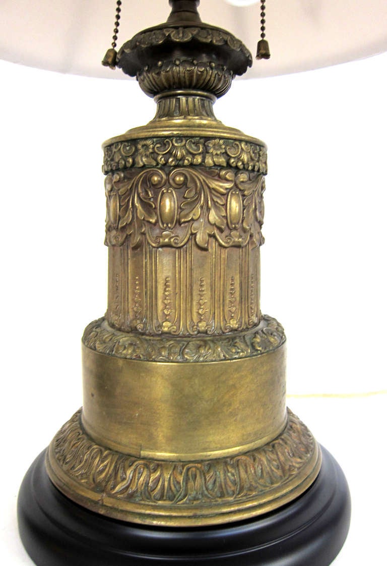 19th Century A Pair of French Carcel Bronze Table Lamps