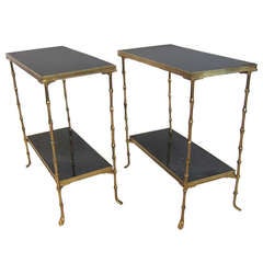 Pair of French Neoclassical Style Gilt Bronze Side Tables