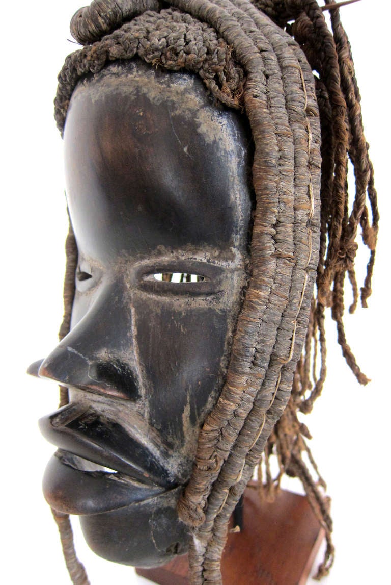 Carved African Mask from the Dan Tribe In Excellent Condition In Sarasota, FL