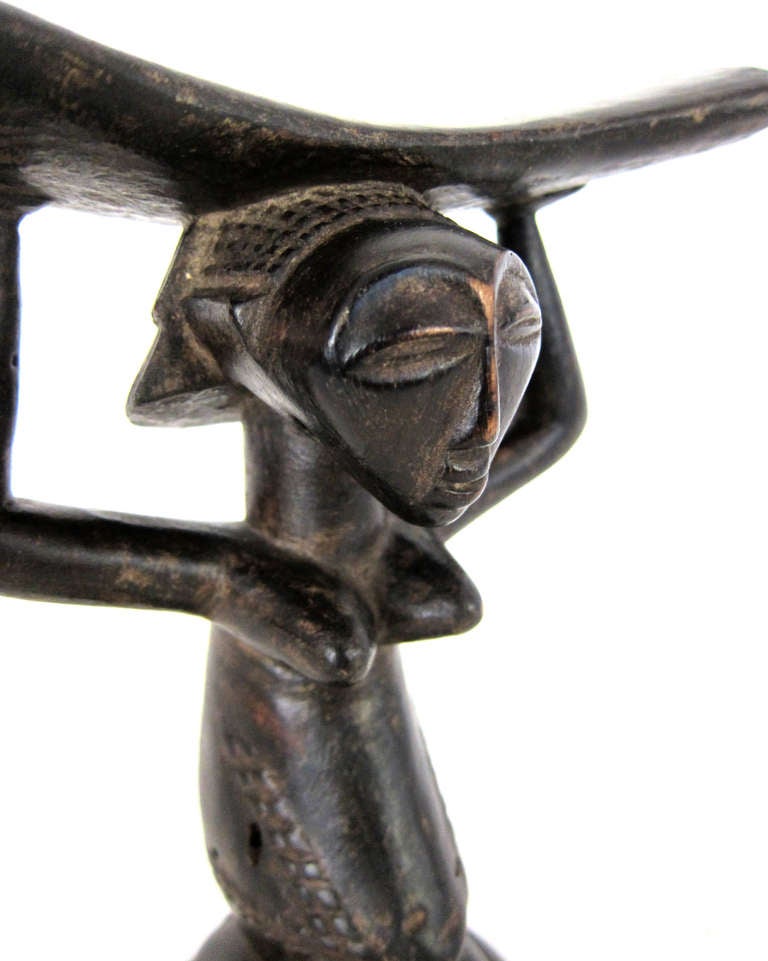 Carved African Headrest from the Luba Tribe For Sale 1