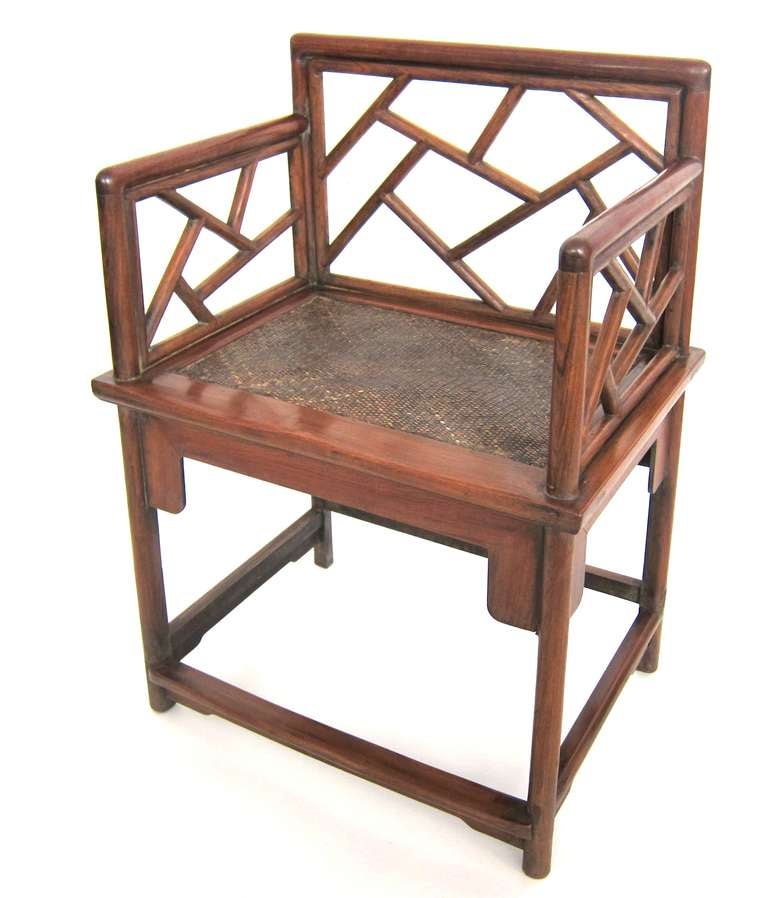 Pair of Rare Chinese Huanghuali Armchairs In Excellent Condition In Sarasota, FL
