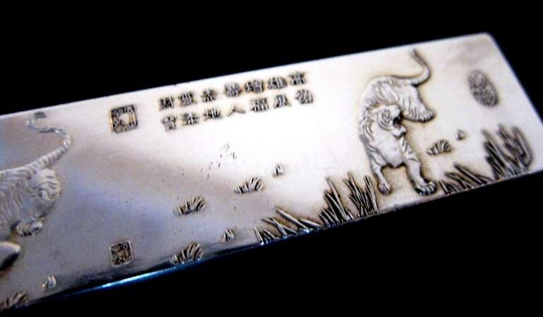 Pair of Chinese Silver Scroll Weights 3