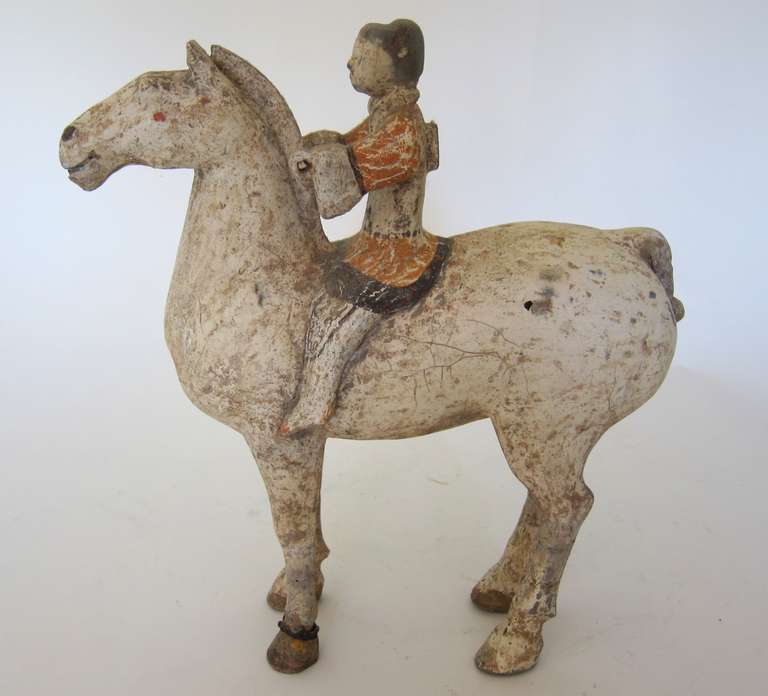 Chinese Han Dynasty Terracotta Horse & Rider