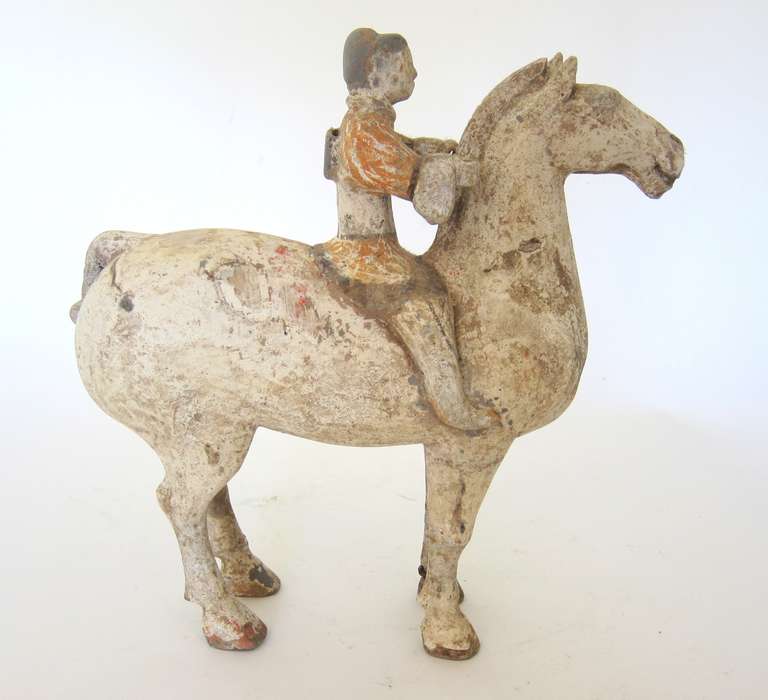 18th Century and Earlier Han Dynasty Terracotta Horse & Rider