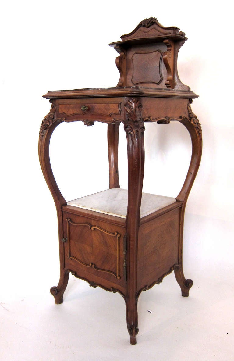 Carved French Cherry Night Stand / Pot Cabinet 1