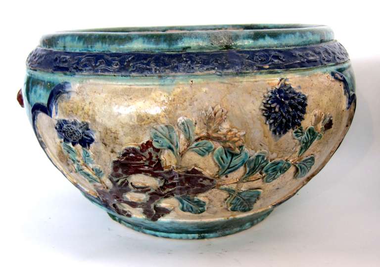 Pair of Chinese Planters with Floral Designs 2