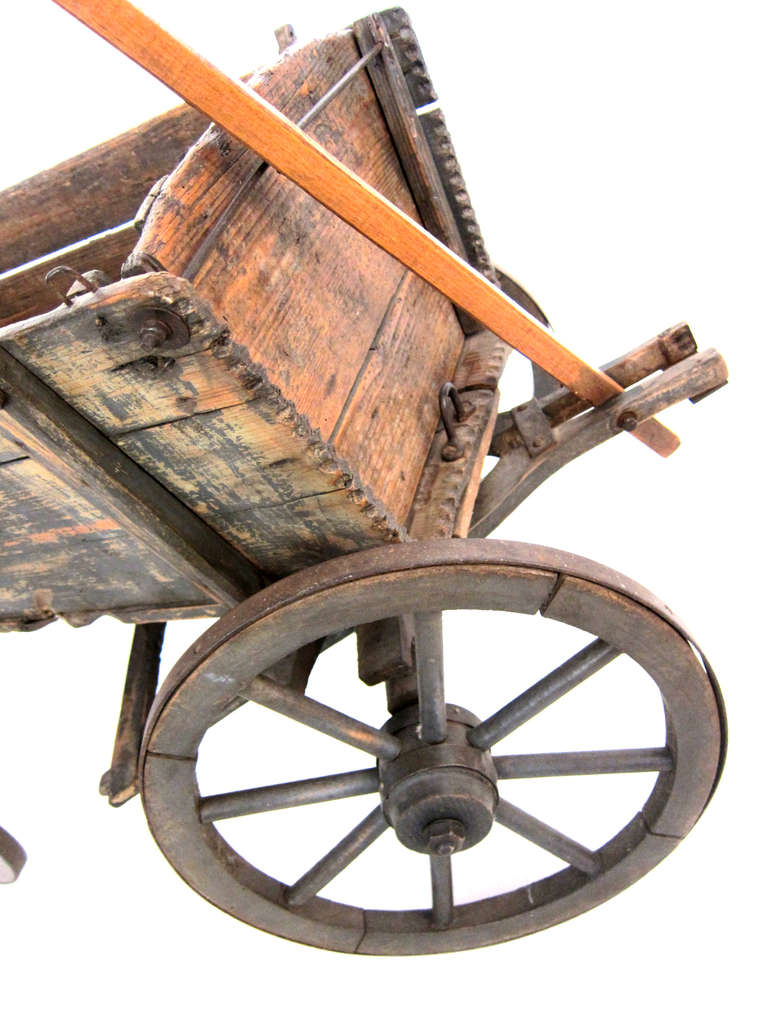 20ième siècle Ancien wagon américain pour enfants avec roues en acier