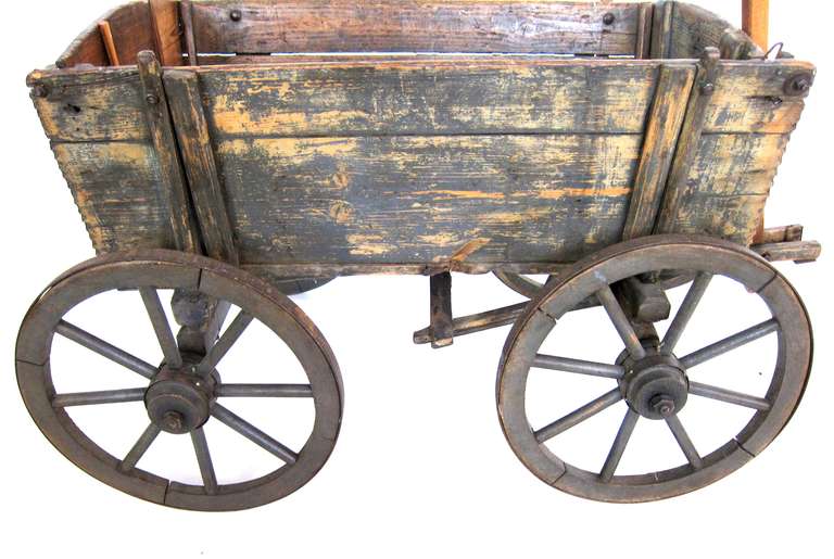 20th Century Antique American Childs Wagon with Steel Wheels