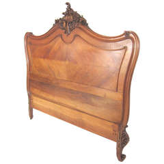 Antique Carved French Cherry Queen / Double Bed