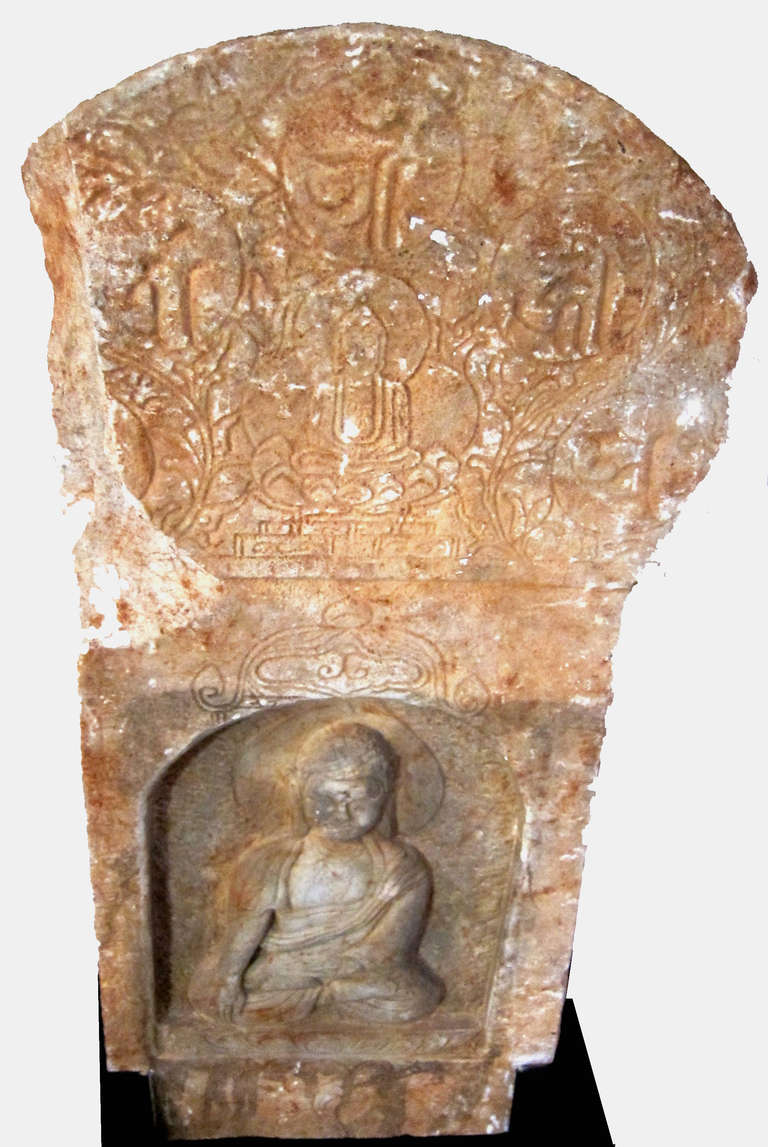 18th Century and Earlier Ming Dynasty Carved Chinese Buddhist Tablet