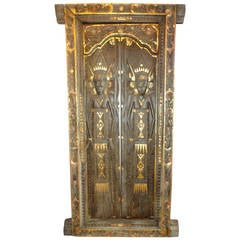 Antique Thailand Carved Wood Temple Doors