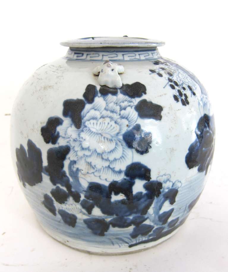 19th Century Chinese Blue on White Extra Large Tea Pot