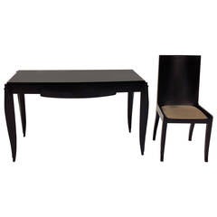 Modern Black Desk with Chair