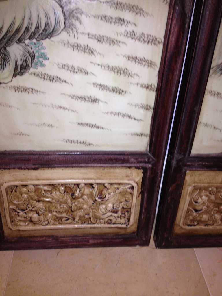 Set Of 4 Chinese Porcelain Wall Panels 4