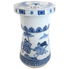 Antique Blue and White Garden Stool