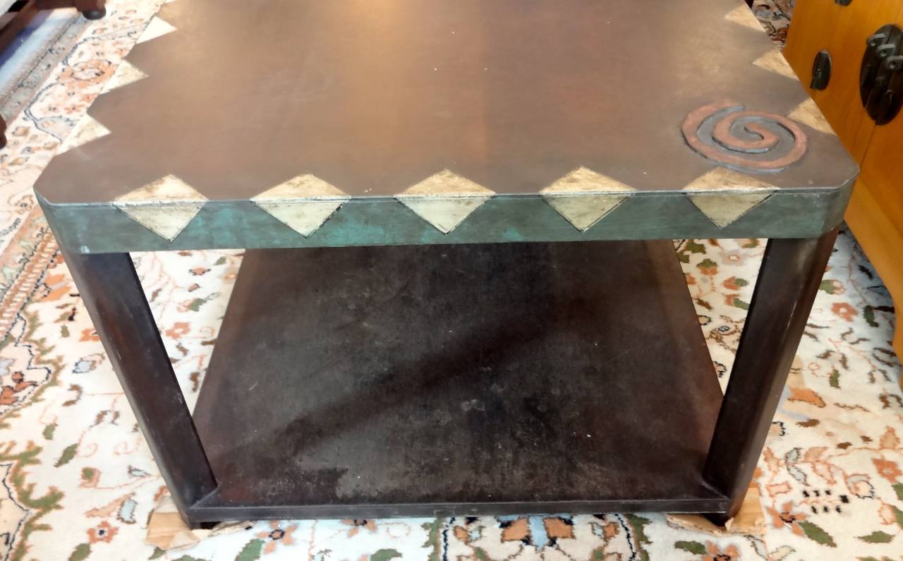 Painted Large Bronze Coffee Table