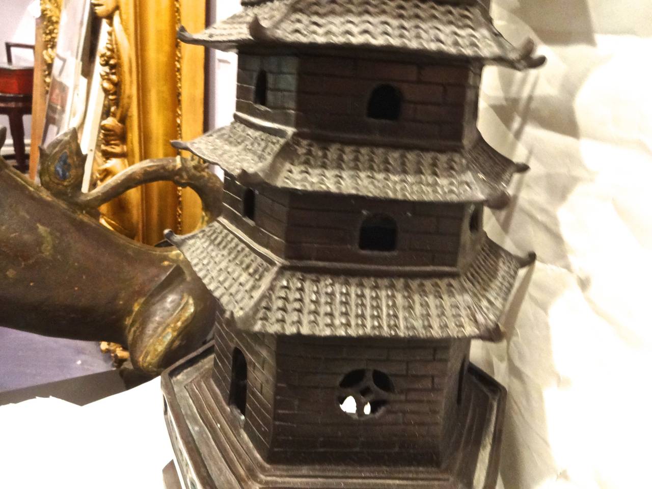 Chinese Bronze Temple Pagoda In Excellent Condition In Sarasota, FL