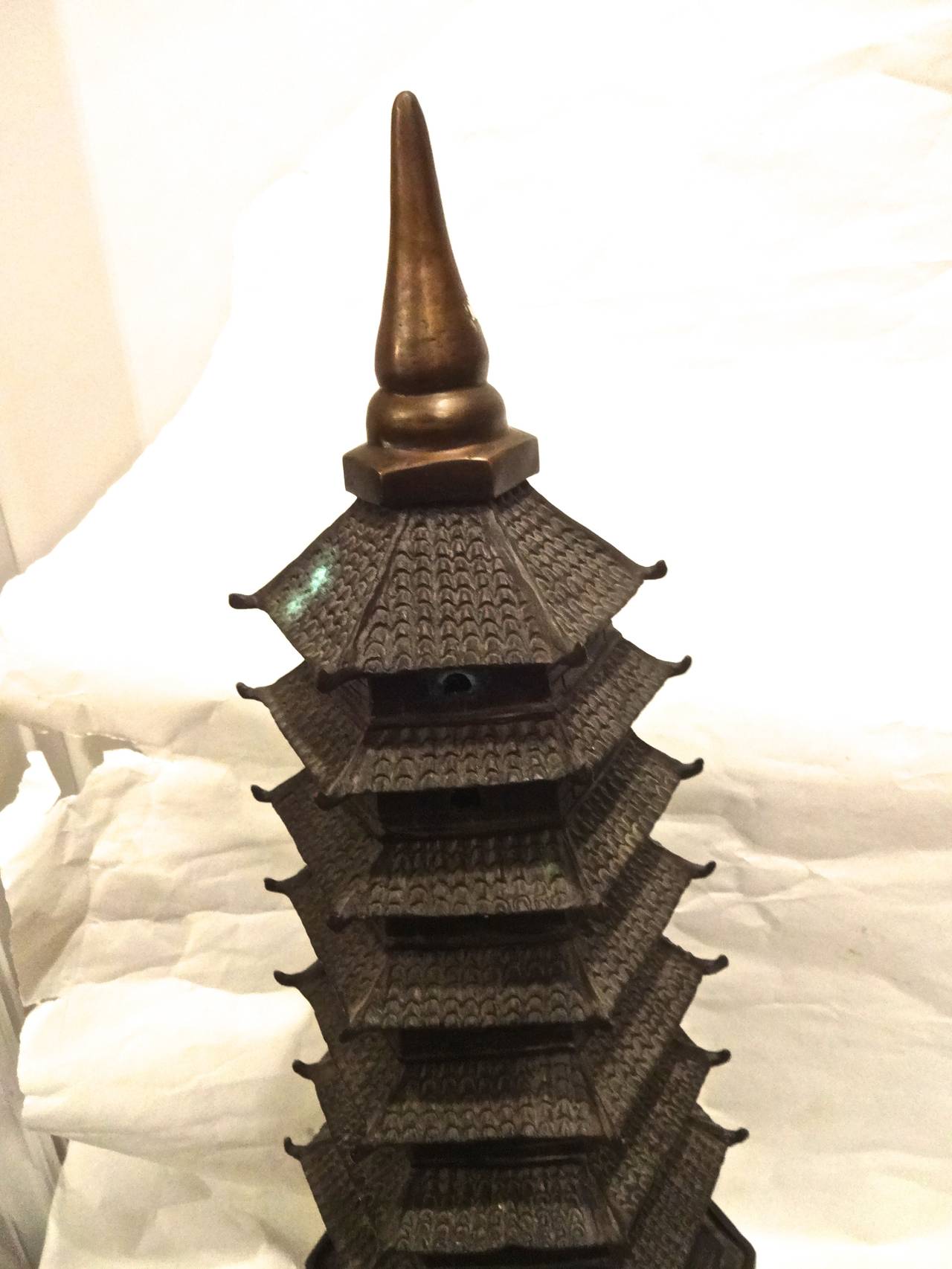 Mid-20th Century Chinese Bronze Temple Pagoda