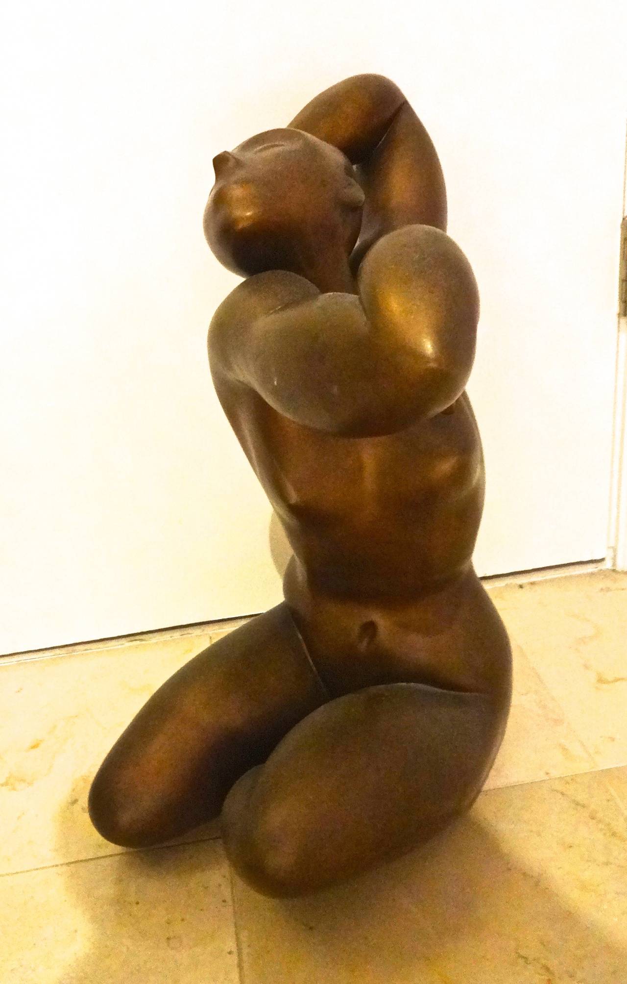 English Bronze Nude Female Sculpture