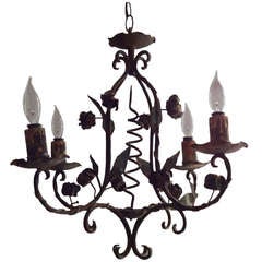 French Iron Campagnard Chandelier