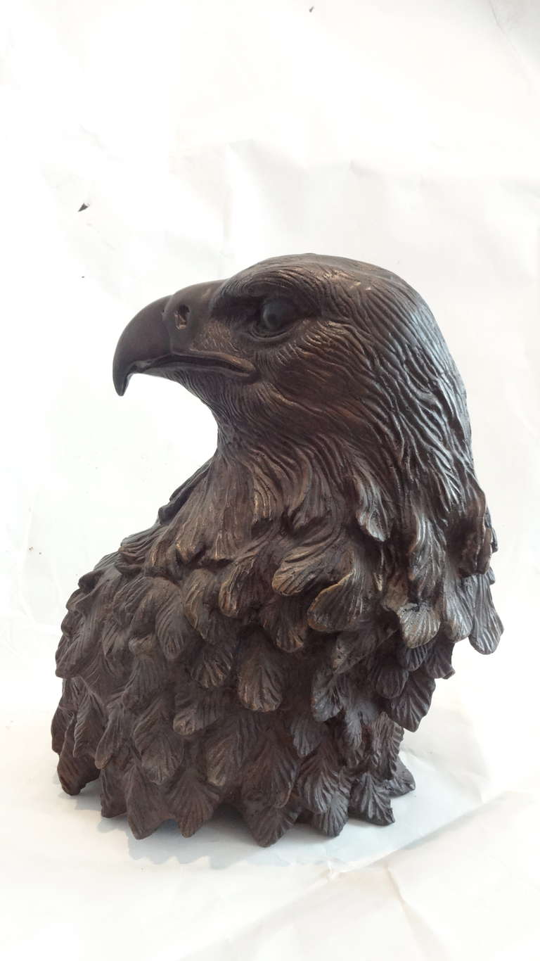 The bronze Eagle Head Statue is wonderful in that the detail is well done.