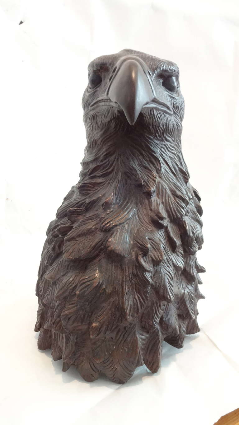 American Bronze Eagle Head Statue