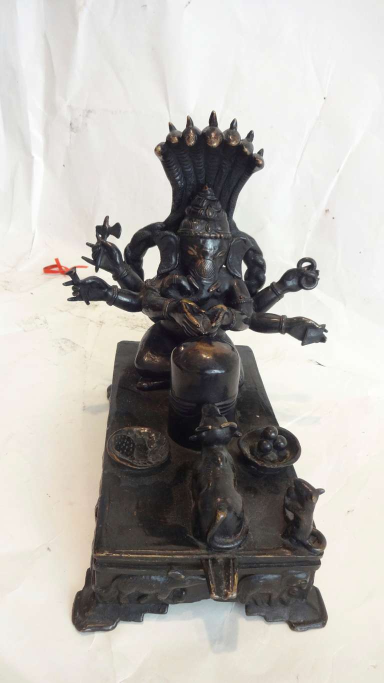 19th Century Rare Erotica Bronze Ganesh
