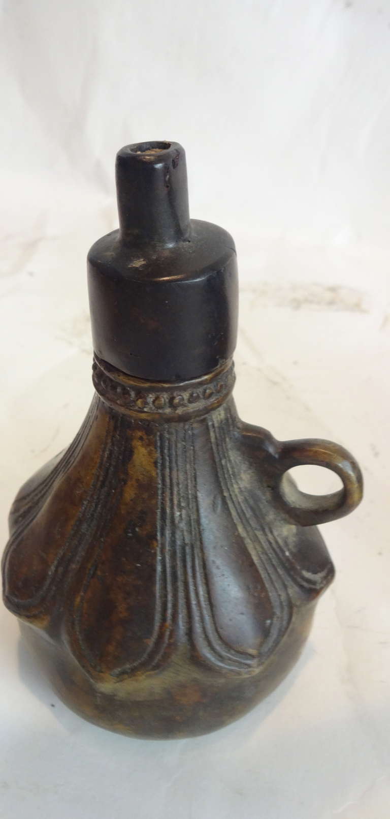 North Korean Large Korean Bronze Oil Lamp