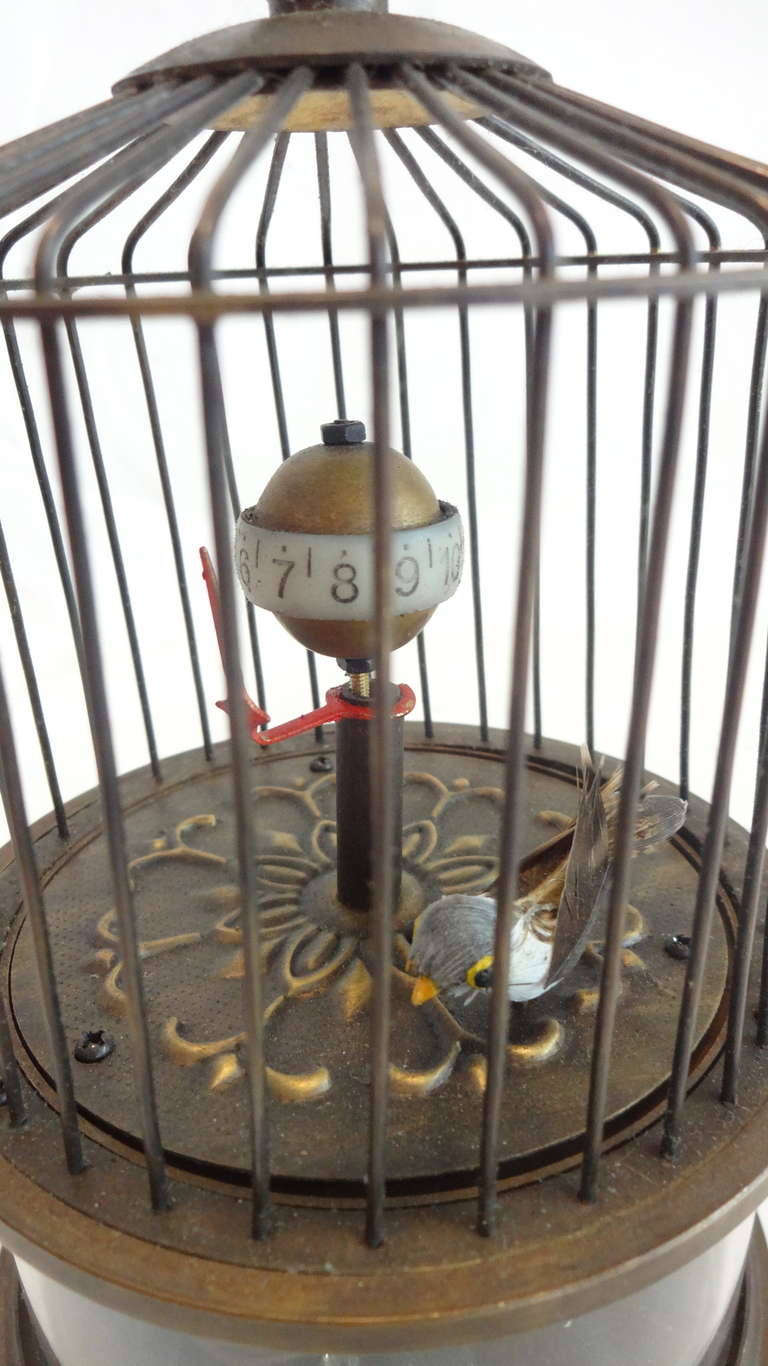 20th Century Bird in a Cage Musical Clock