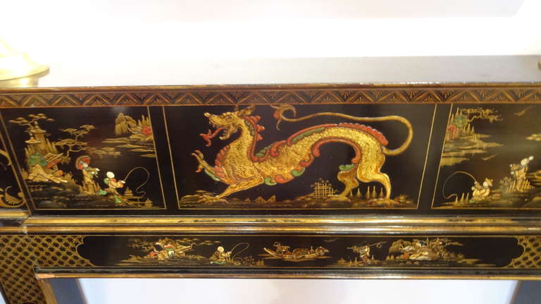 Wood Chinese Chippendale Fireplace Surround/Mantel