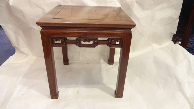 A pair of Chinese rosewood end tables