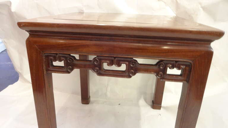 19th Century Pair Chinese Rosewood End Tables