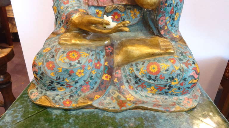 Chinese Cloisonné Seated Buddha 2