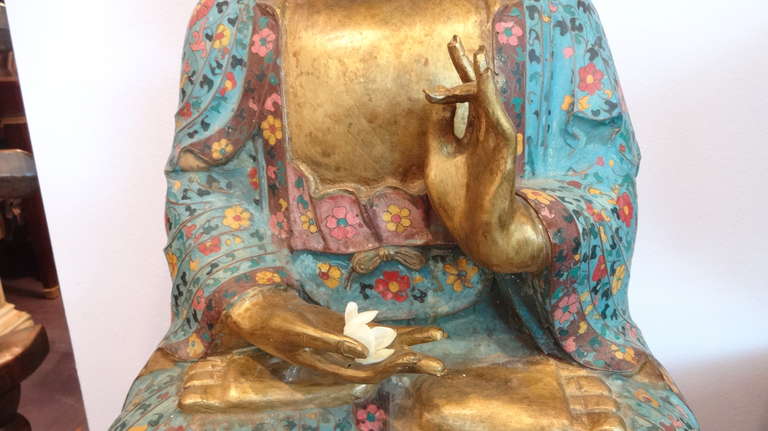 Chinese Cloisonné Seated Buddha 1