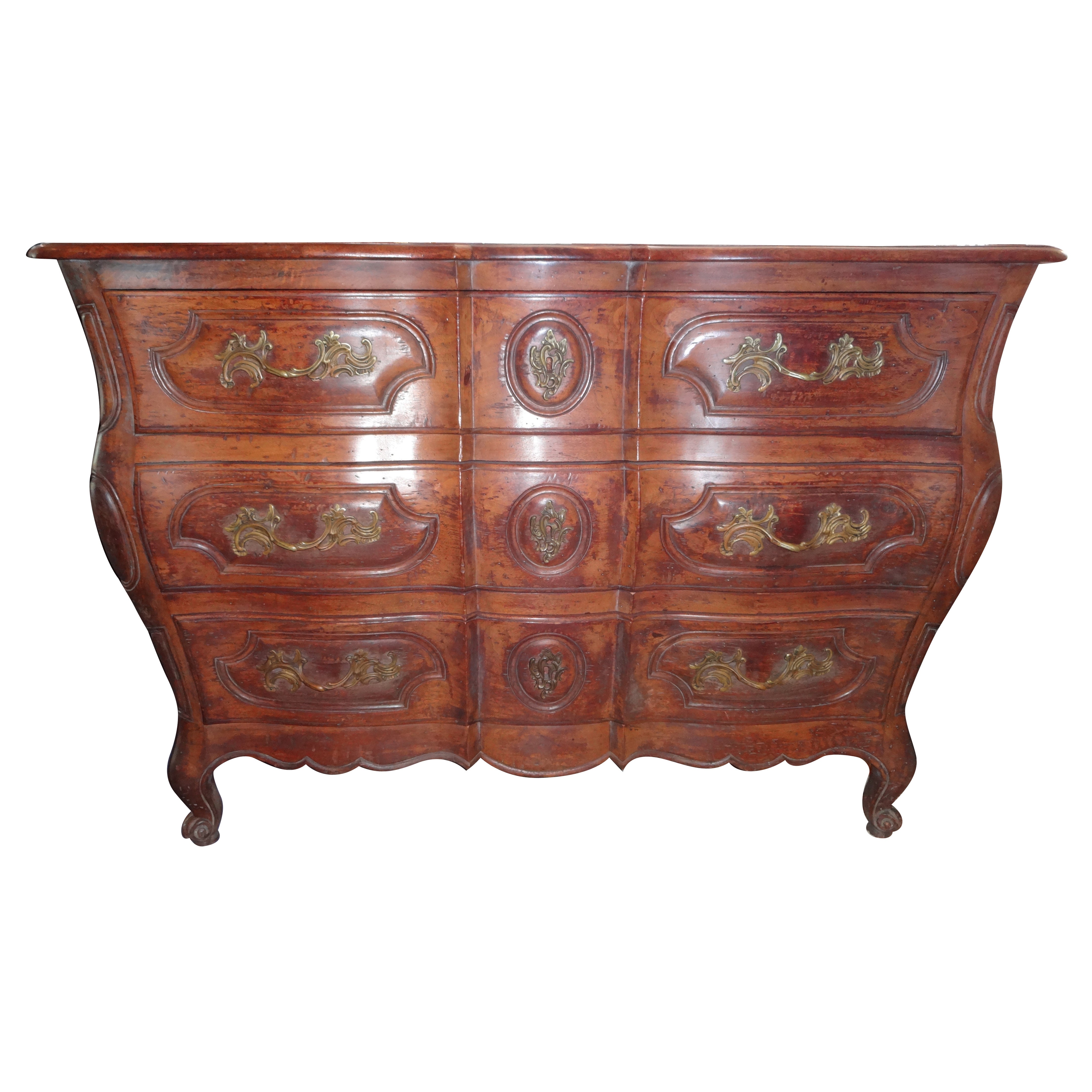 French Provincial Walnut Bombay Commode