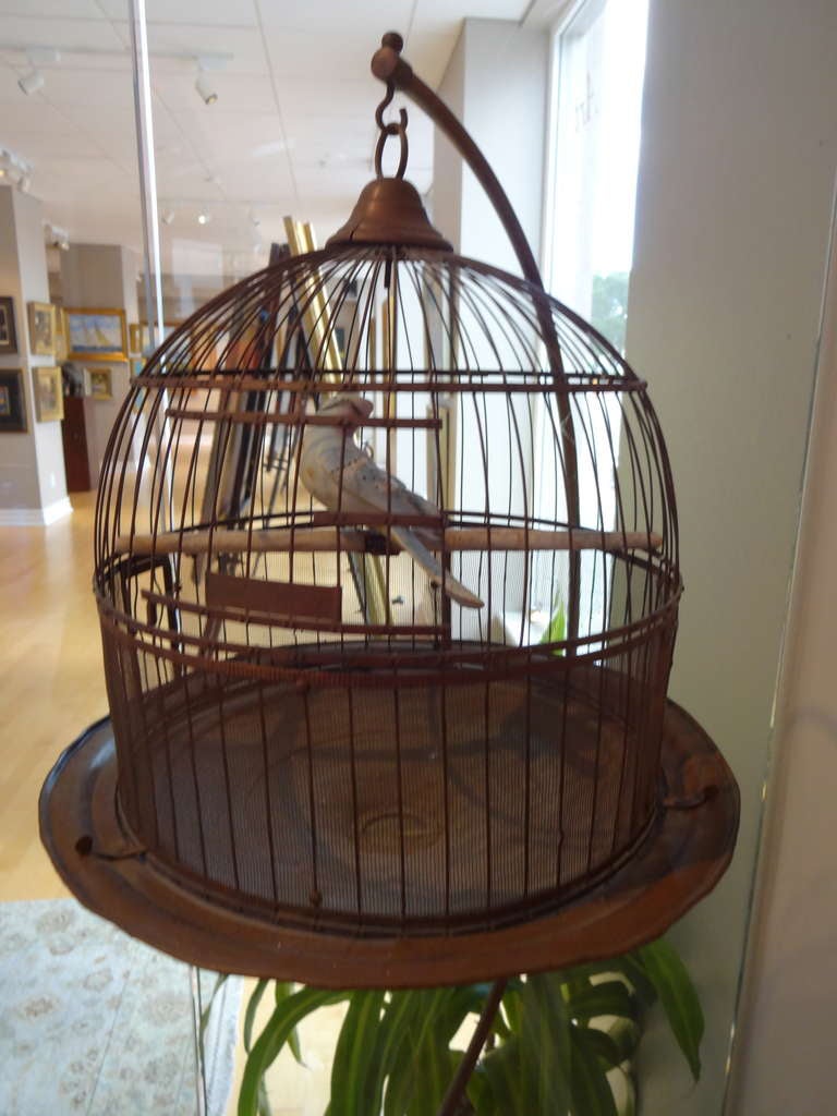 vintage hendryx bird cage with stand