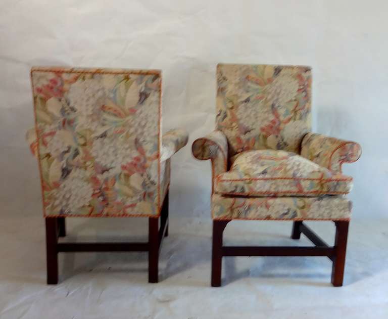 Pair of Baker Club Chairs In Excellent Condition In Sarasota, FL
