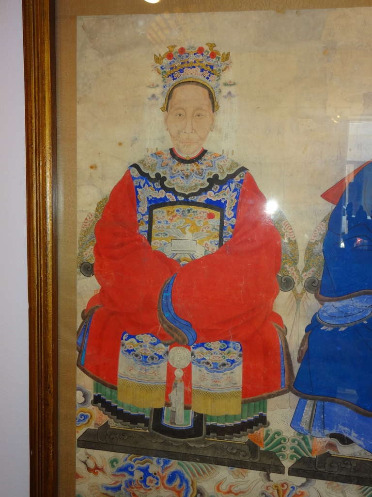 Chinese Ancestral Painting In Excellent Condition In Sarasota, FL