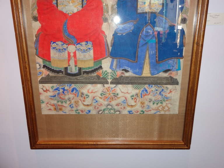 Wood Chinese Ancestral Painting