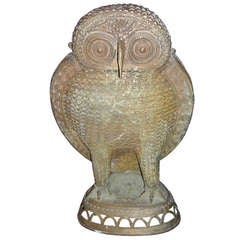 Antique Bronze Owl Statue
