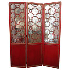 James Mont Three-Panel Mirrored Screen