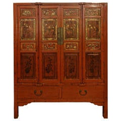 Chinese Red Lacquer Cabinet