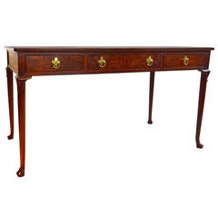 Vintage Baker Mahogany Four-Drawer Desk with Queen Anne Legs