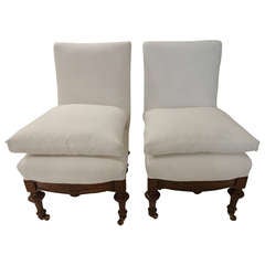Pair of English Slipper Chairs